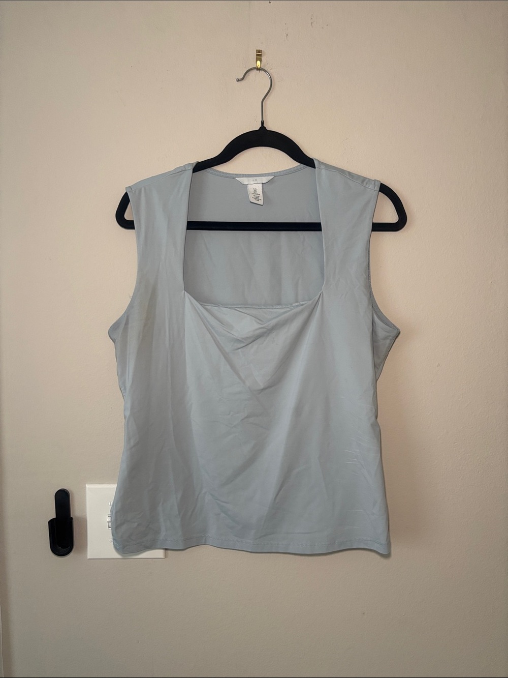 H&M Pale Blue Sleeveless Square Neck Tank